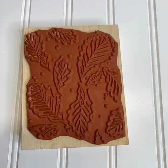 Hero Arts Windy Leaf Pattern Background Stamp nearly 4" x 3.75" - Picture 2 of 4